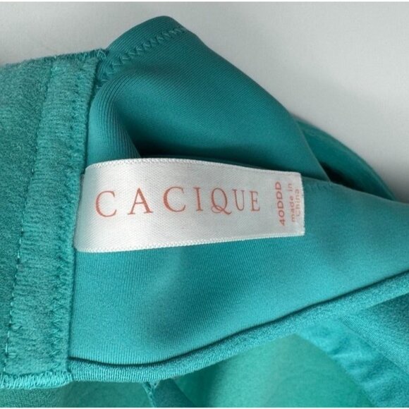 Cacique Lane Bryant Lightly Lined Balconette Bra Teal Green Underwire Size 40DDD - Picture 6 of 6